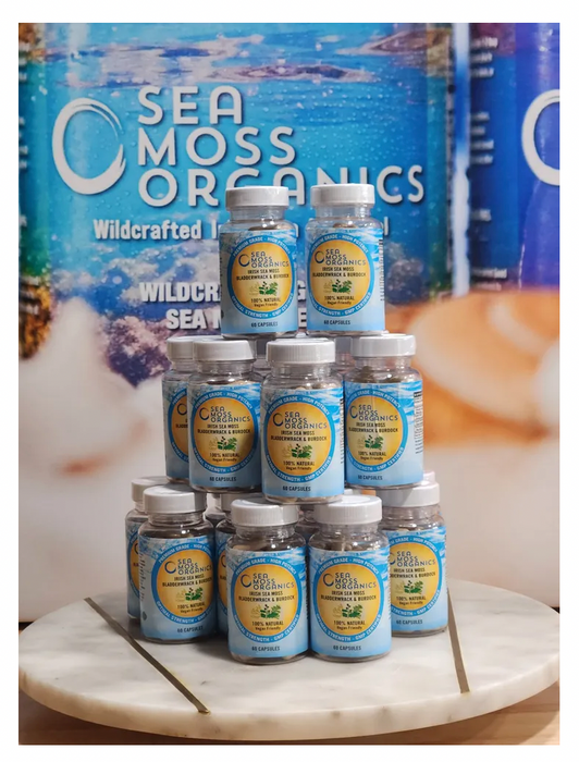 Organic Irish Sea Moss Bladderwrack & Burdock Capsules